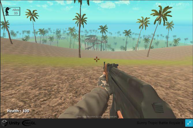 Sunny Tropic Battle Royale 3 웹게임 화면