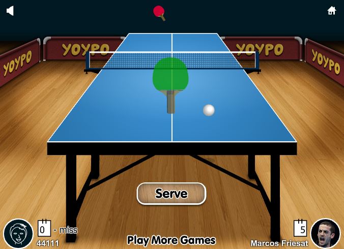 Youpo Table Tennis 플래시게임 플레이 화면