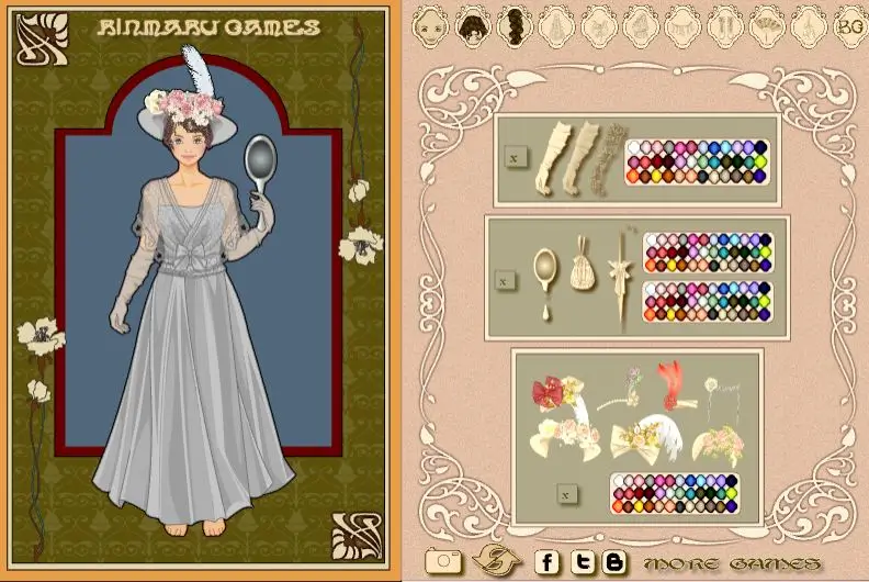 Belle Epoque Costume Creator 플래시게임 플레이 화면